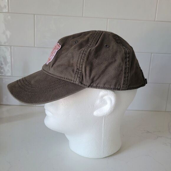 Lucky Brand Bear Head Patch Baseball Cap Hat Distressed One Size FLAW - Picture 4 of 13